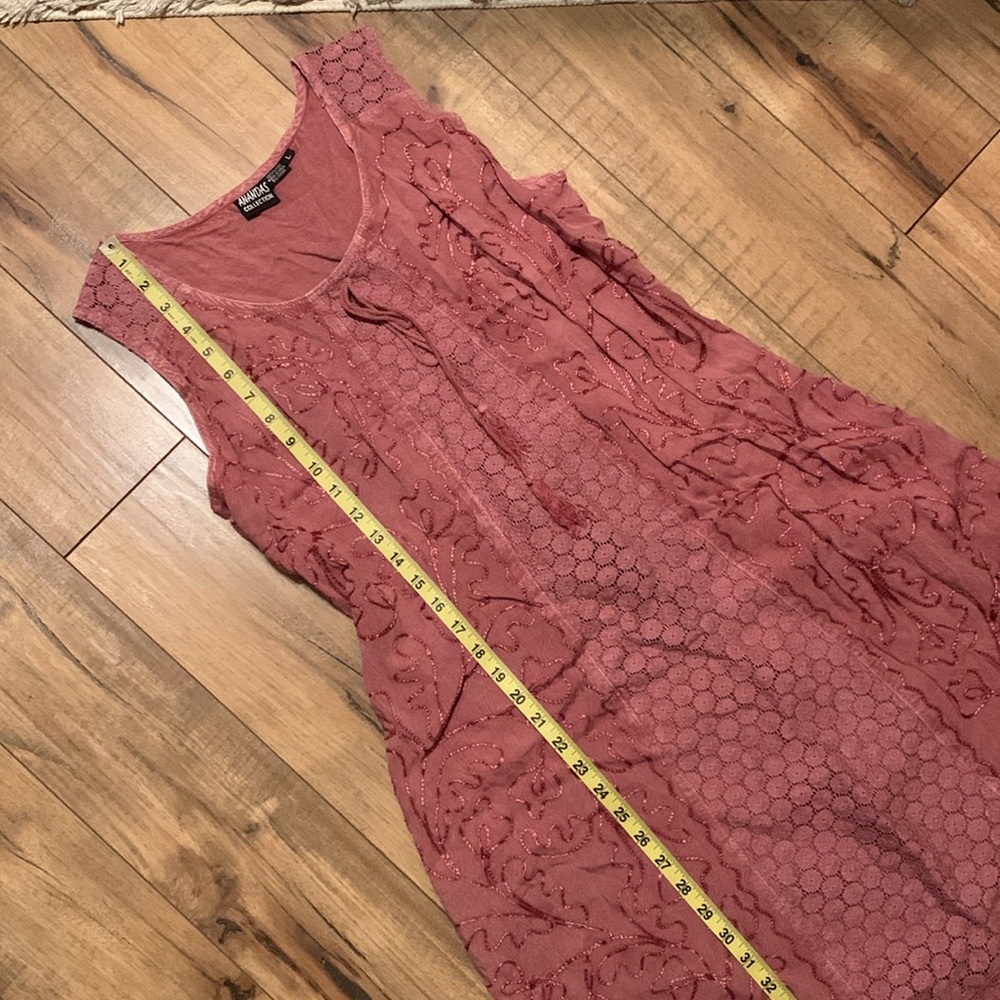 Ananda’s Sleeveless Lace Midi Dress in Rose - Picture 8 of 13